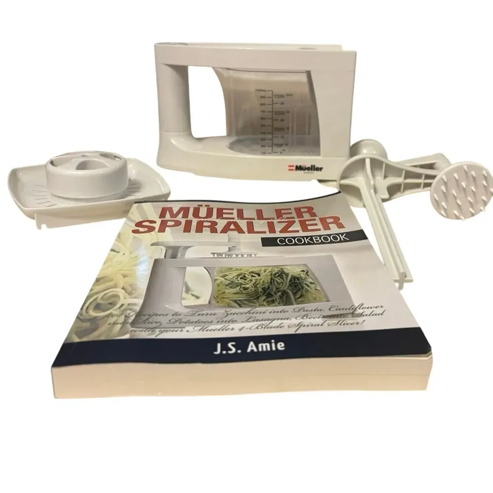 Mueller Austria Spiralizer Vegetable Slicer Container Cookbook & Slicing Blade